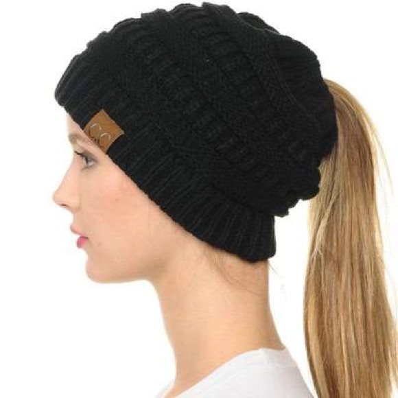 🎄25% OFF BUNDLES🎁 Black beanie tail hat - Picture 4 of 5